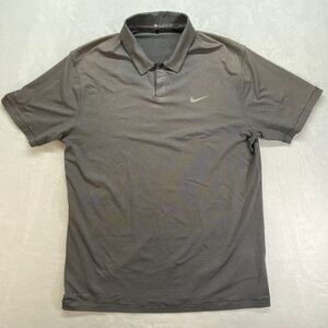 Nike Tiger Woods Collection TW control Striped‎ Polo Mens M Dri-FIT Golf Gray